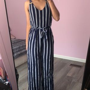 Blue pattern jumpsuit